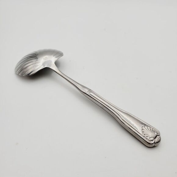Wallace COUNTRY SHELL Stainless Flatware Glossy Fiddle LARGE SHELL SERVING SPOON - Picture 5 of 8